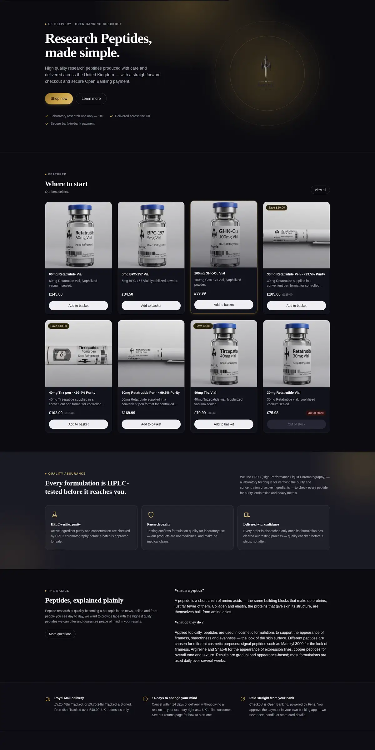 Live screenshot of the Avernic UK website