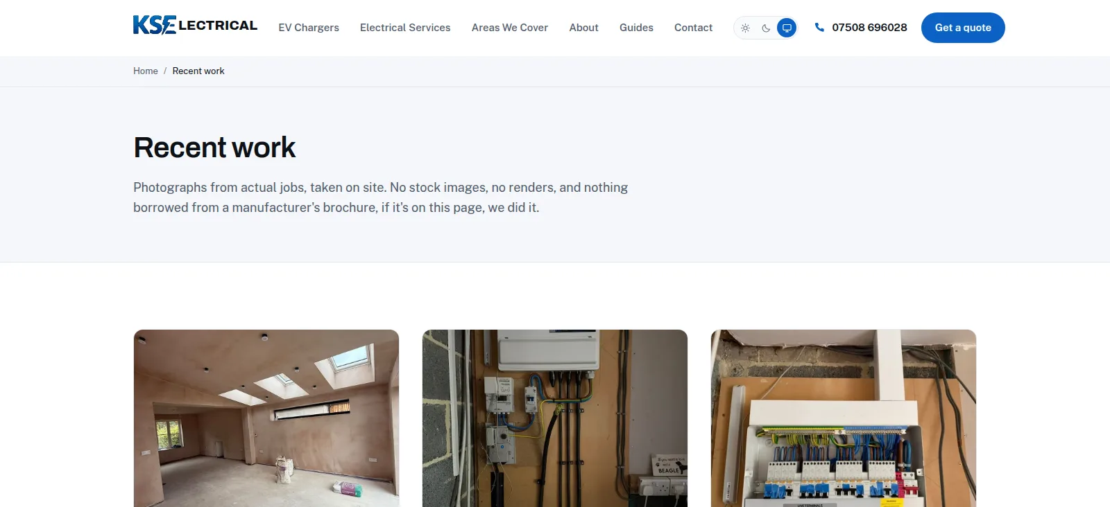 KS Electrical live website view 3